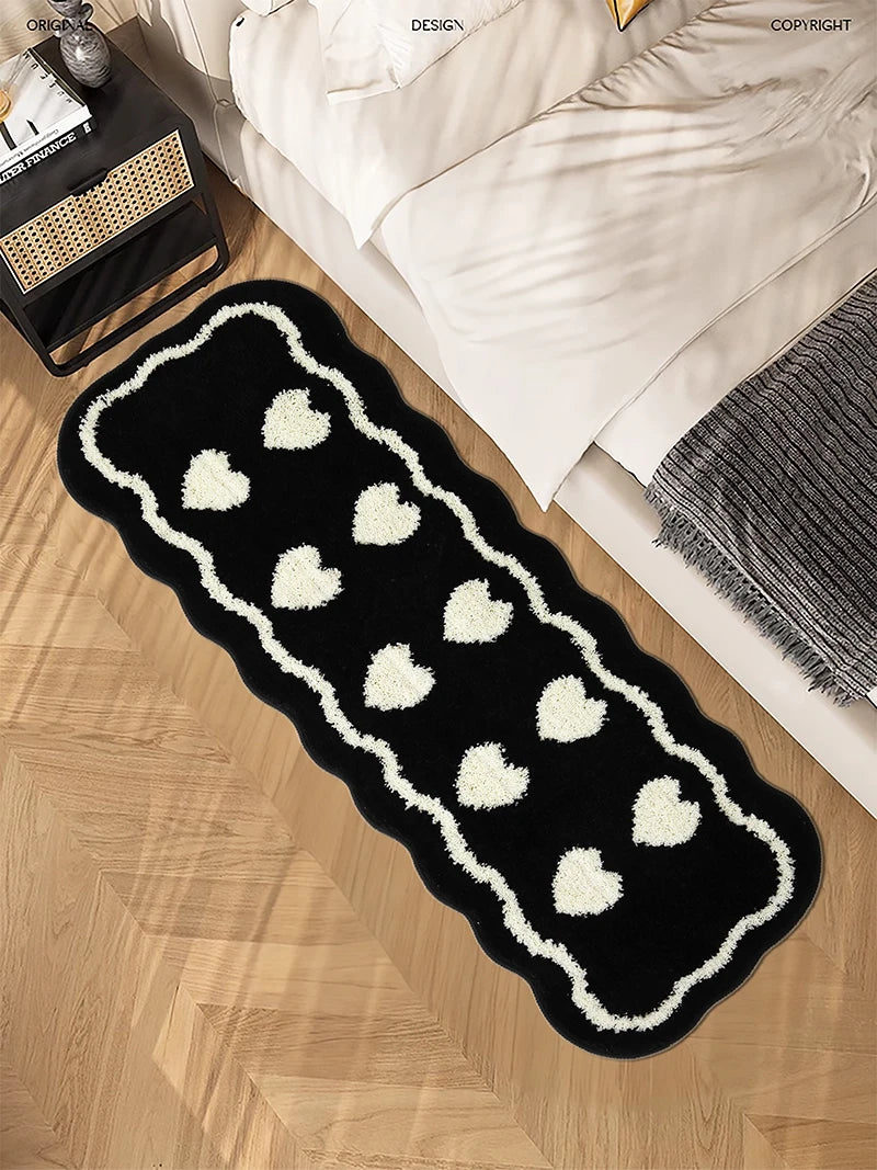 VIKAMA Cream Bedroom Long Runner Floor Mat