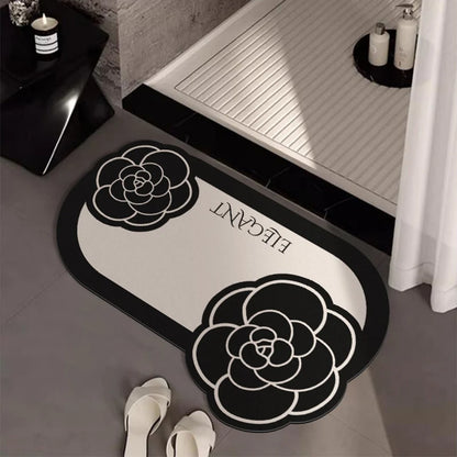 Soft absorbent non-slip bathroom mat