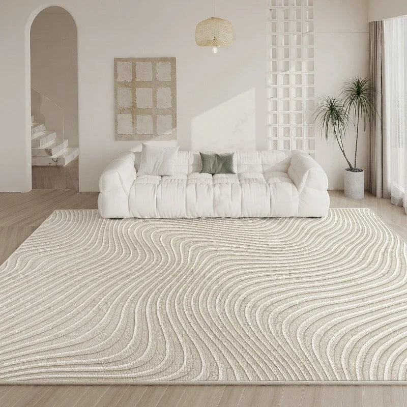 French Cream Light Luxury Washable Large Area Rug