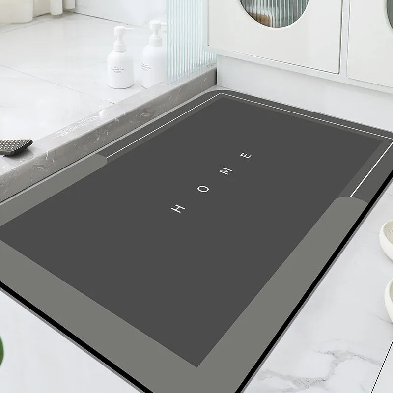 Diatom Mud Bathroom Mat Absorbent Non-Slip Entry Rug Bathtub Shower Door Floor Carpet Hand Washable Home Decor