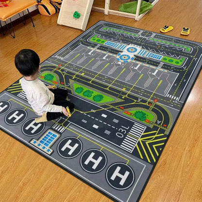 VIKAMA Racing Track Kids Play Rug