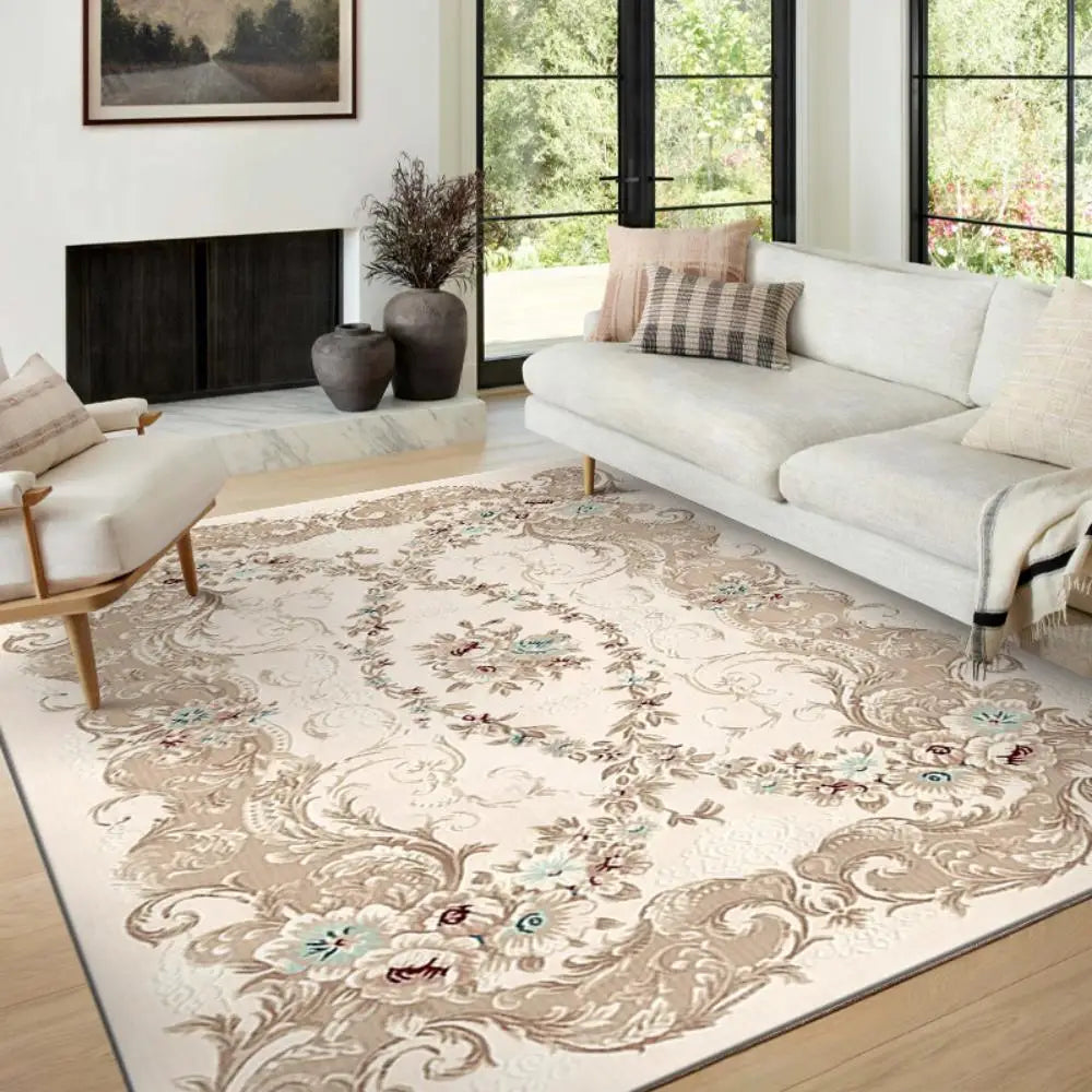 VIKAMA Boho Luxury Crystal Velvet Carpet Large Area Living Room Bedroom Floor Mat