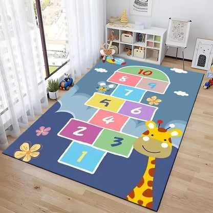 Hopscotch Cartoon Kids Game Rug