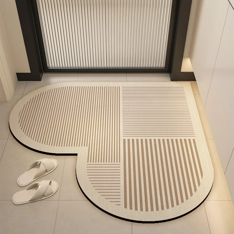 Heart-shaped quick-dry non-slip bath mat