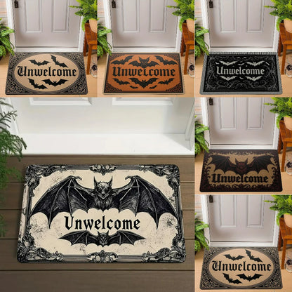 VIKAMA Gothic Bat “Unwelcome” Non-Slip Doormat