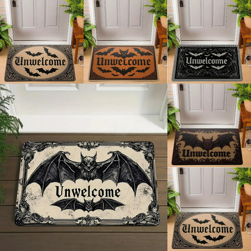 VIKAMA Gothic Bat “Unwelcome” Non-Slip Doormat