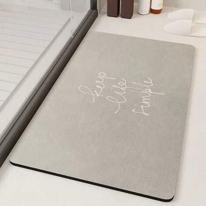Soft diatomaceous earth absorbent quick drying bathroom floor mat, household bathroom door carpet anti slip mat
