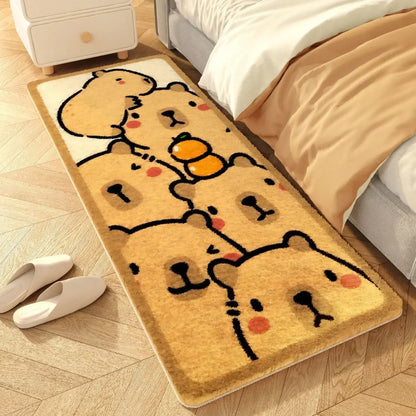 Cute Capybara Cashmere Bedside Rug