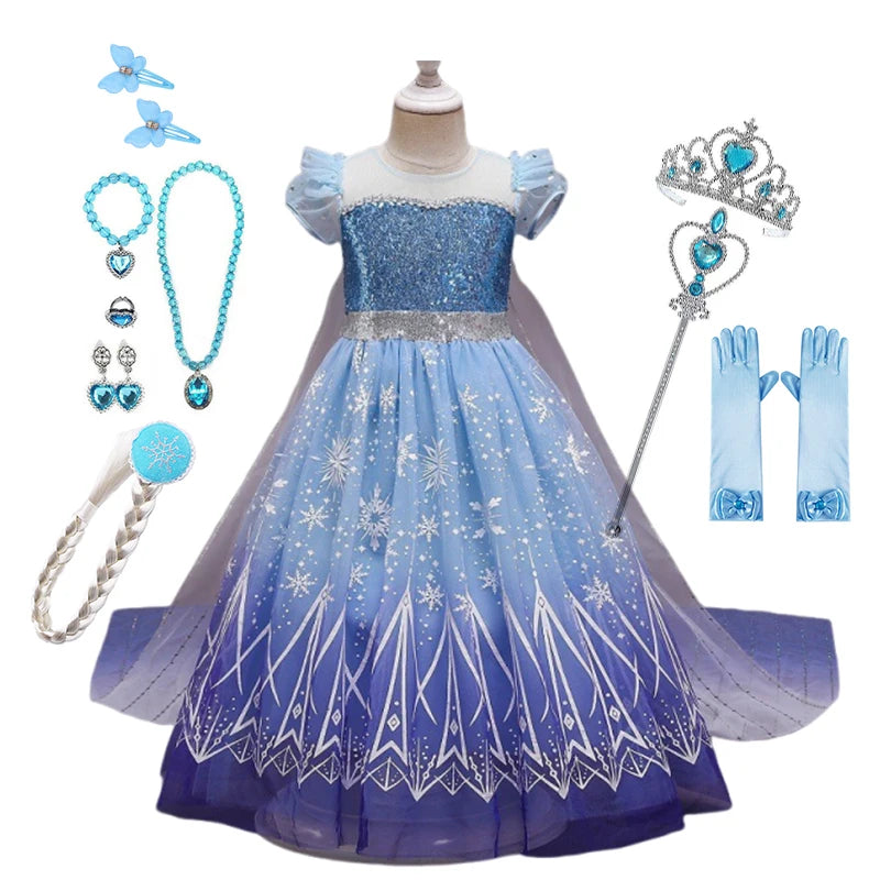 Disney Frozen 2 Elsa Princess Costume Dress For Girls