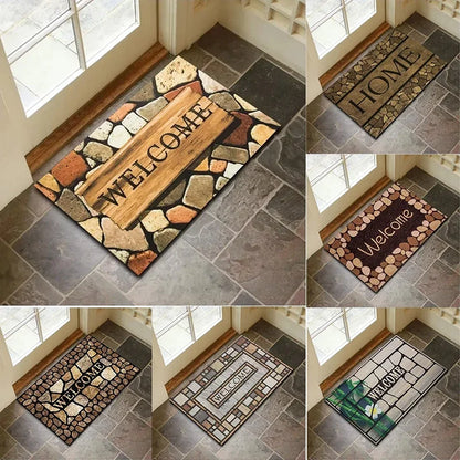 VIKAMA Stone Pattern Welcome Non-Slip Doormat