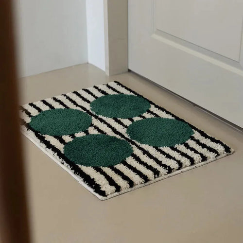 VIKAMA Retro American Striped Doormat: Non-slip, Absorbent, Soft, Durable, Machine Washable for Entryways and Bathrooms