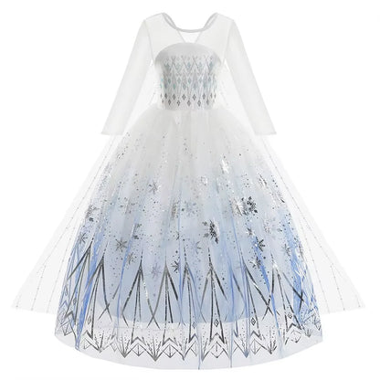 Disney Frozen Elsa White Lace Princess Dress For Girls