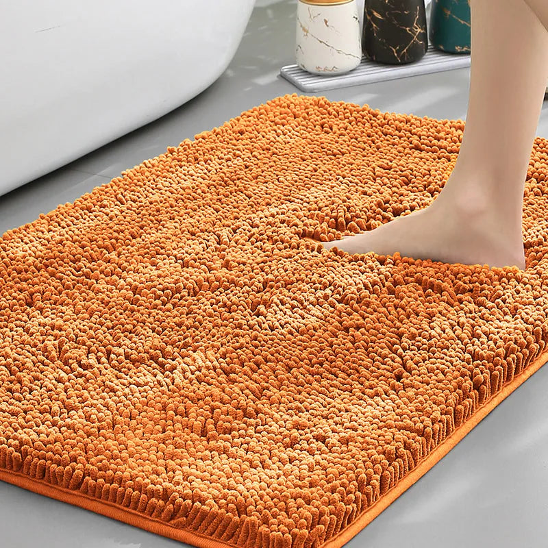 Cheap Chenille Bathroom Mat Absorbent Non-Slip Carpet Bathtub Living Room Door Rug Home Decor