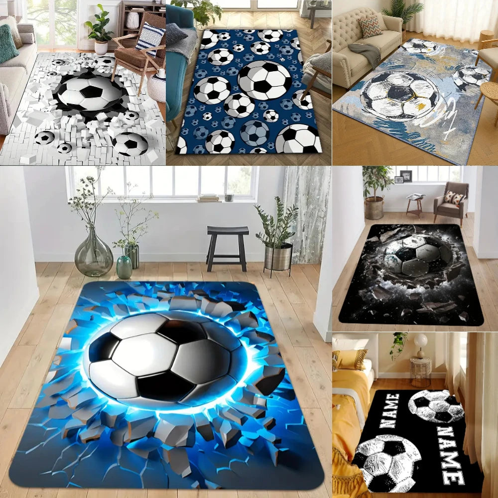 VIKAMA 3D Soccer Ball Non-Slip Play Rug