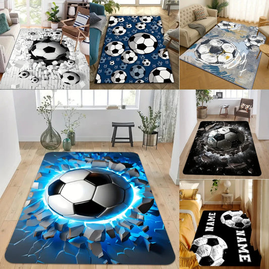 VIKAMA 3D Soccer Ball Non-Slip Play Rug