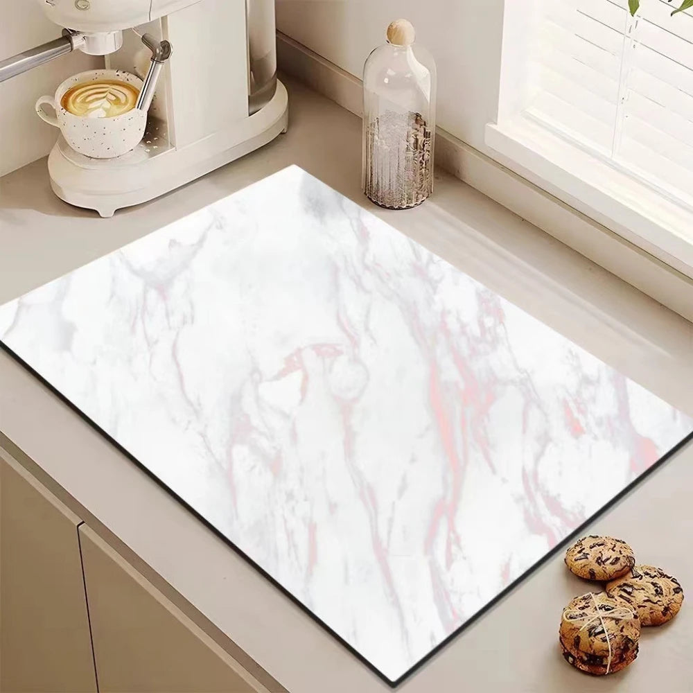 VIKAMA Marble Diatomite Absorbent Kitchen Drain Mat
