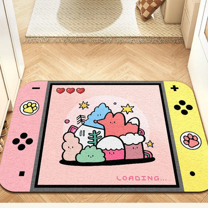 Game Controller Shape Carpet Cartoon Pattern Non-Slip Door Mat Entryway Welcome Home Rug Digital Style Decor