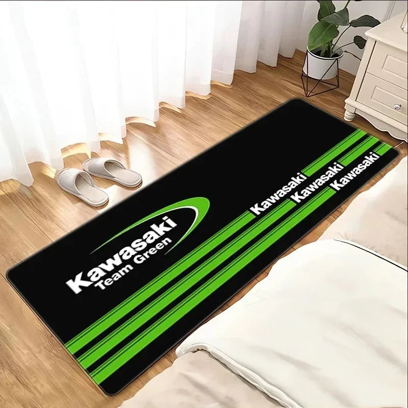 Kawasaki motorcycle anti-slip garage rug