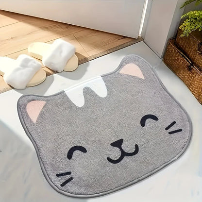 VIKAMA Cute Cartoon Kitten Puppy Rug Soft Non-Slip Bathroom Floor Mat Bedroom Living Room Doormat Welcome Carpet Home Decor