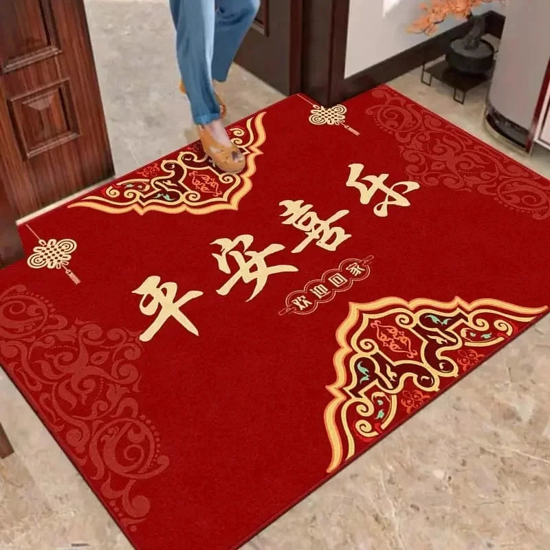 Chinese New Year Carpet Auspicious Words Entrance Floor Mat New Year Decor Home Gift Rug