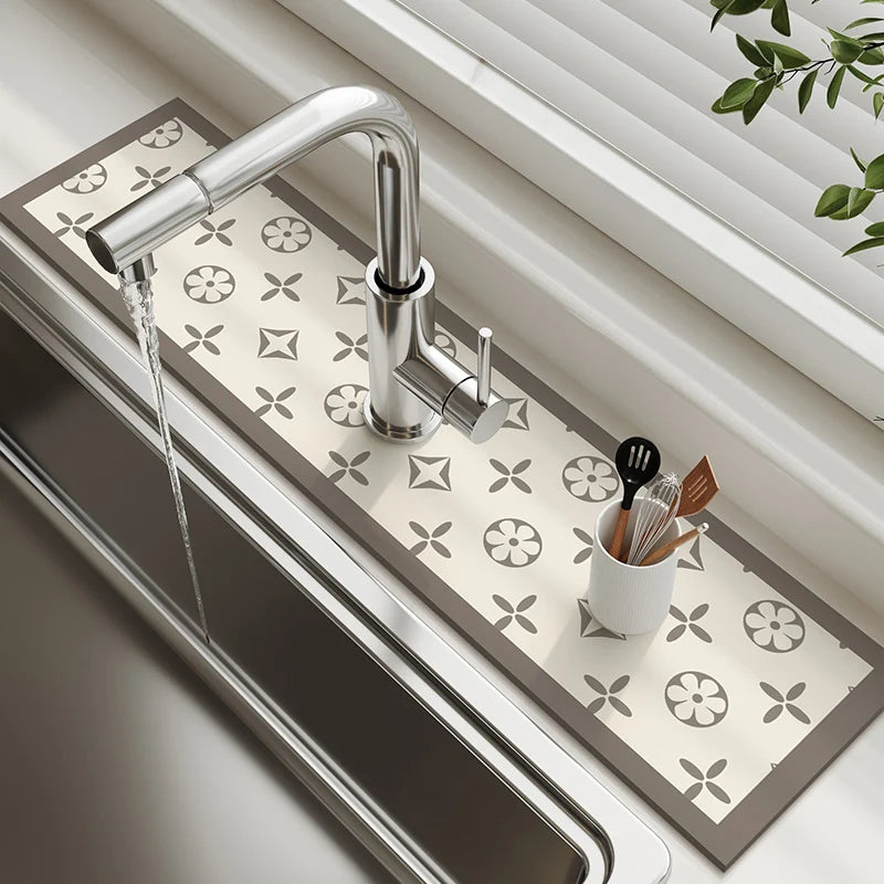 Diatom absorbent non-slip sink faucet mat