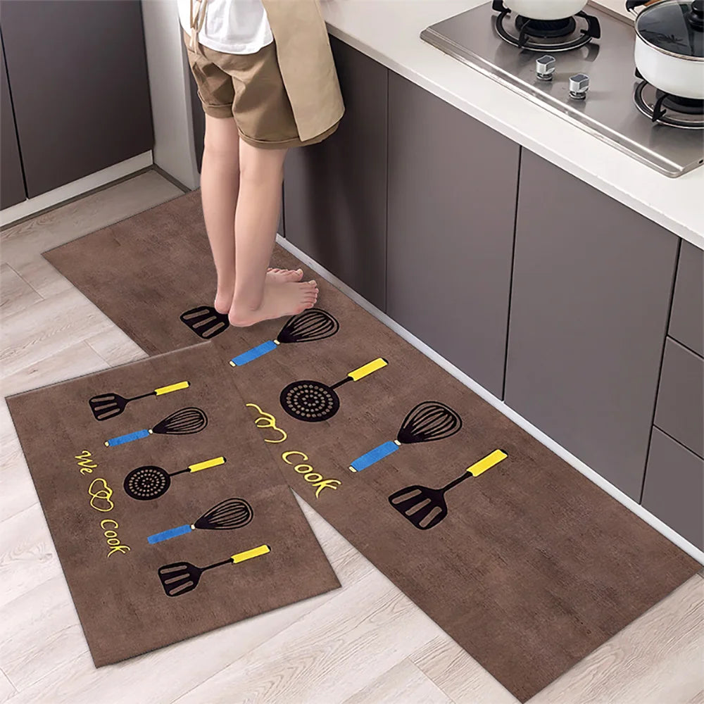 VIKAMA Kitchen Floor Mat Long Strip Non-Slip Corridor Bedroom Entrance Carpet