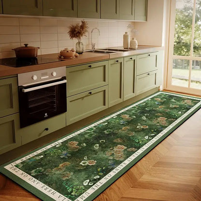 VIKAMA American Floral Kitchen Runner Mat