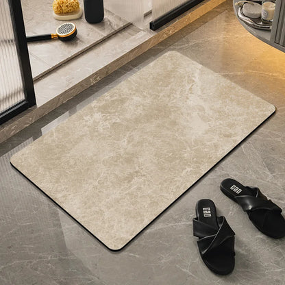 Imitation Marble Diatomite Floor Mat Non-Slip Absorbent Bathroom Toilet Door Rug