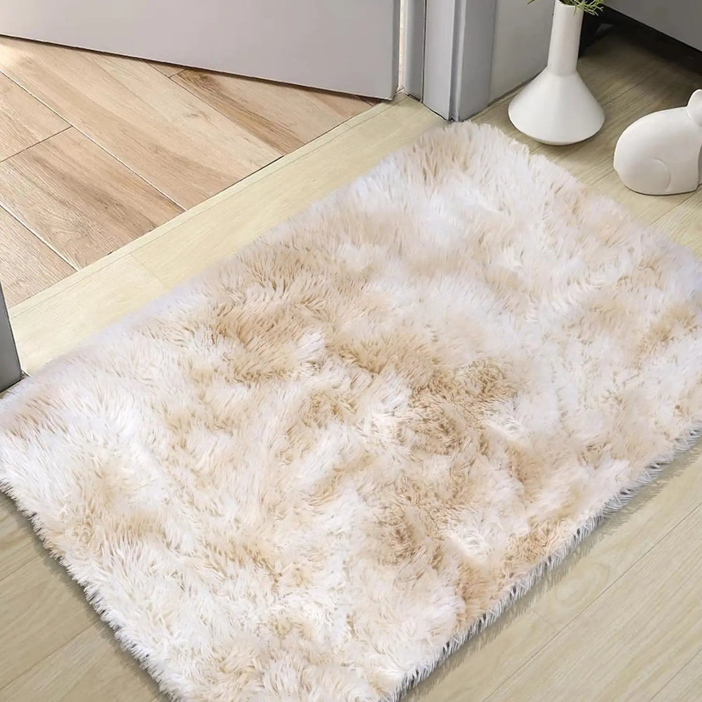 VIKAMA Silk Wool Tie-Dye Rug Non-Slip Washable Bedroom Living Room Kids Carpet Home Decor