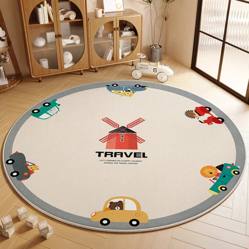 Children’s Round Cartoon Non-Slip Soundproof Area Rug