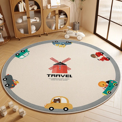 Children’s Round Cartoon Non-Slip Soundproof Area Rug