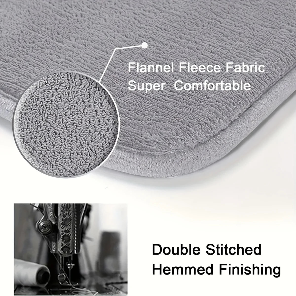 Simple Flannel Non-Slip Absorbent Bath Mat