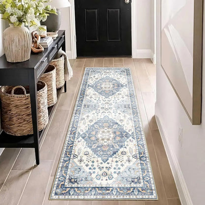 VIKAMA Bohemian Runner Rug Long Carpet Soft Non-Slip Kitchen Bedroom Living Room Entrance Floor Mat