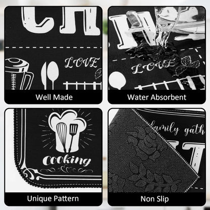 VIKAMA Halloween Kitchen Rug Witch Non-Slip Gothic Doormat Laundry Hallway Floor Mat