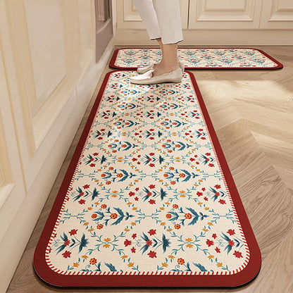 VIKAMA Kitchen Oil-Resistant Floor Mat Absorbent Quick-Dry Non-Slip Bathroom Doormat