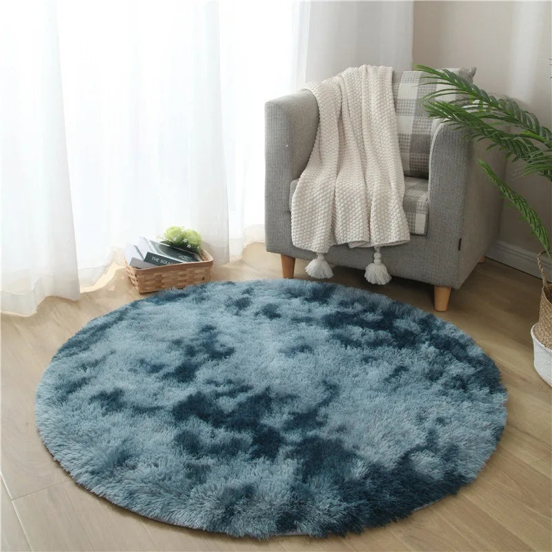 VIKAMA Pink Round Fluffy Princess Kids Area Rug