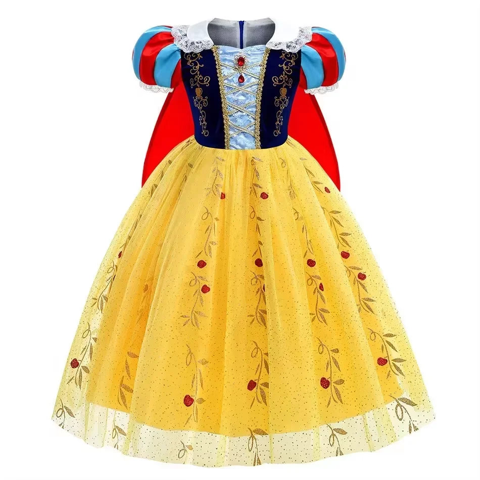 Disney Snow White Costume Dress With Cloak For Girls
