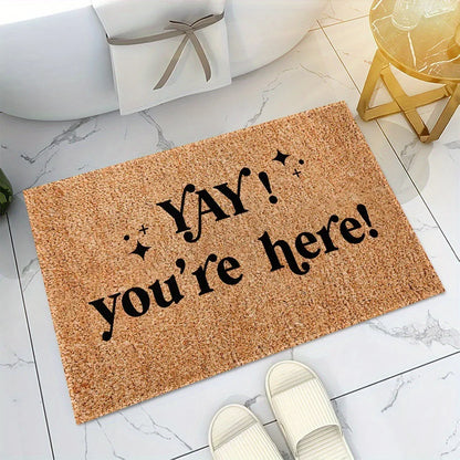 Christmas Cartoon Reindeer Pattern Entrance Floor Mat Absorbent Non-Slip Door Mat Bathroom Door Decoration Rug