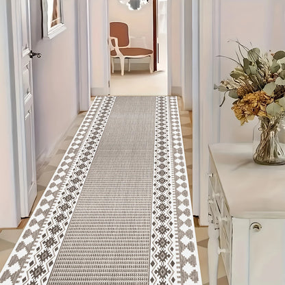 Luxury velvet hallway runner rug washable bohemian gold decor mat