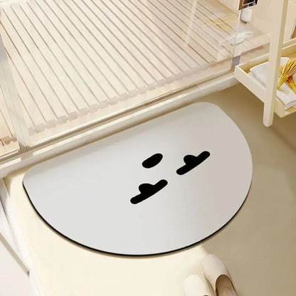 VIKAMA Smiley Diatomaceous Earth Bath Mat Kids Non-Toxic Non-Slip Bathroom Toilet Floor Rug Home Decor