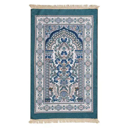 Portable cotton Muslim prayer rug for travel