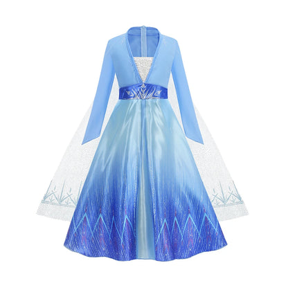 Disney Frozen Elsa Anna Princess Costume Dress For Girls