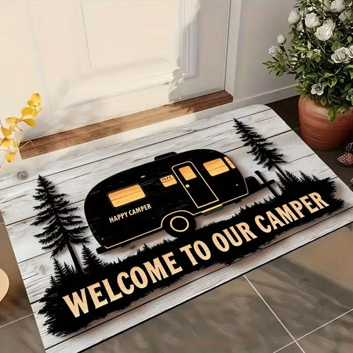 Welcome camping RV outdoor door mat