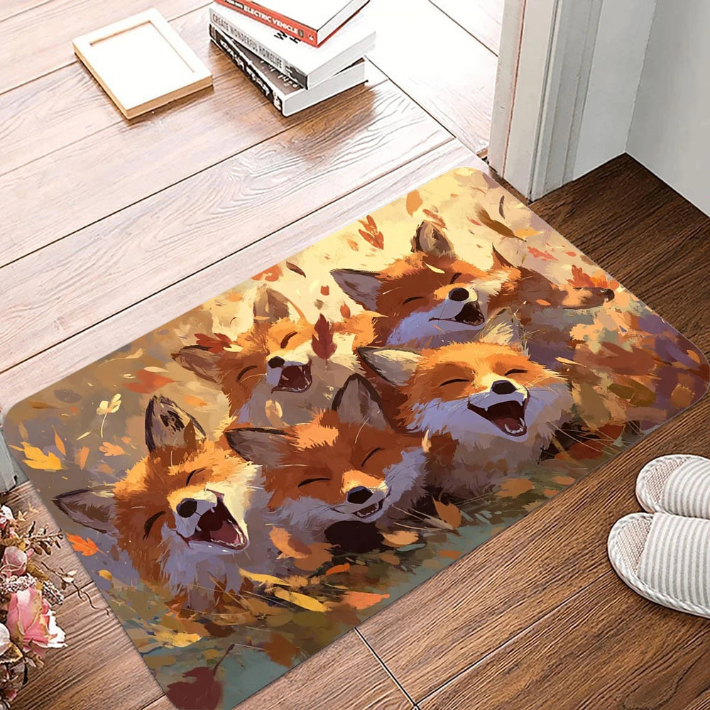 VIKAMA Mushroom Fox Non-Slip Doormat