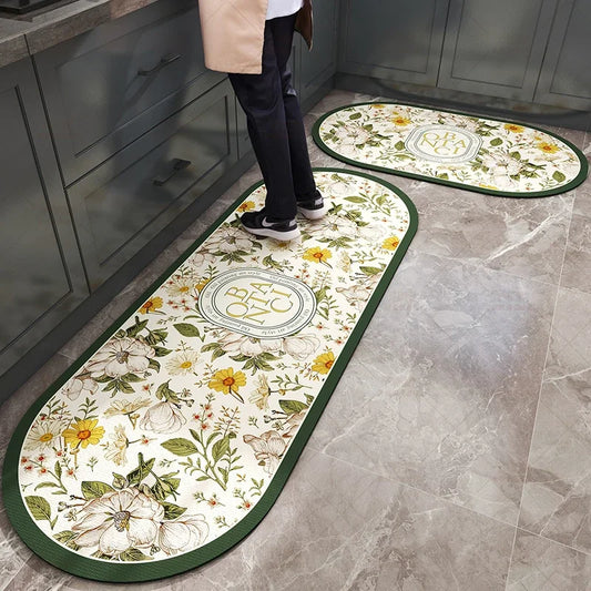 Absorbent Kitchen Rug Non-Slip Oil-Absorbing Long Floor Mat Bedroom Entrance Doormat Carpet Home Decor Tapis