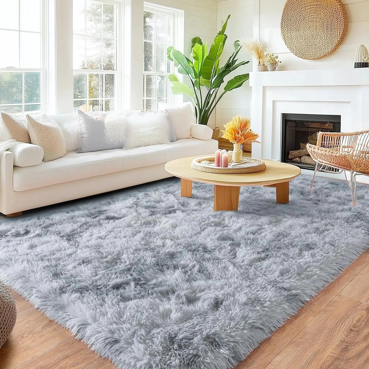 VIKAMA Minimalist Shaggy Soft Fluffy Area Rug