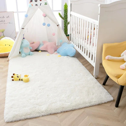 Pink Tie-Dye Carpet Soft Fluffy Large Living Room Kids Bedroom Play Mat