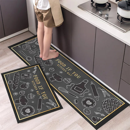 VIKAMA Kitchen Floor Mat Long Strip Non-Slip Corridor Bedroom Entrance Carpet