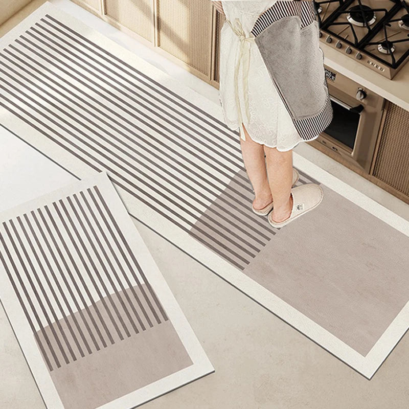 Diatomite Kitchen Mat Super Absorbent Non-Slip Washable Elliptical Rug Bathroom Carpet