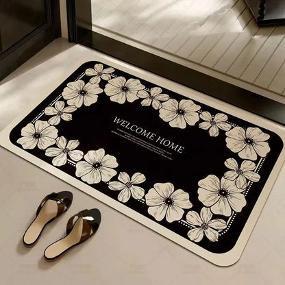 French Style Light Luxury Diatomaceous Earth Mat Absorbent Non-Slip Bathroom Entrance Door Floor Rug Home Decor